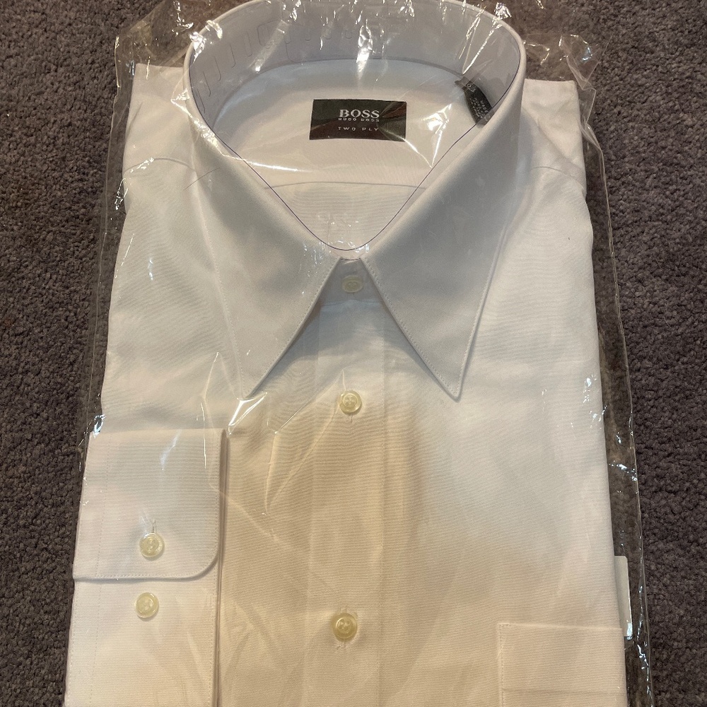 Hugo Boss white Two Ply dress shirt